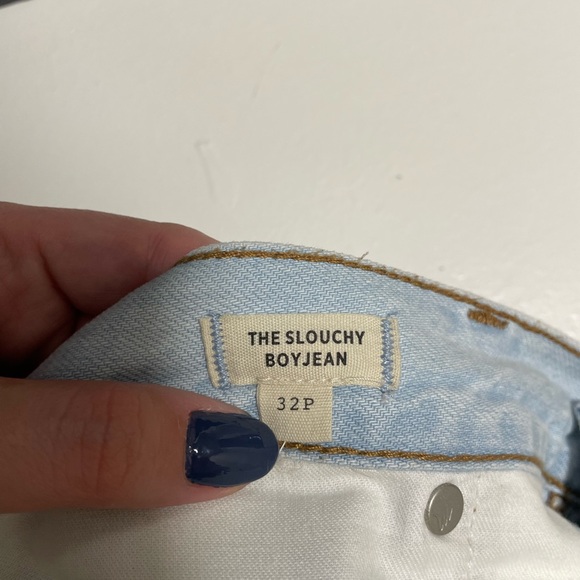 Madewell Slouchy Boyjeans, Light Wash, Ripped - 32 Petite - Picture 9 of 12